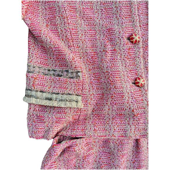LUXURY ST. JOHN COUTURE PINK TWEED 2-PIECE SKIRT SUIT - SIZE 14 (Made In USA) - Picture 16 of 16